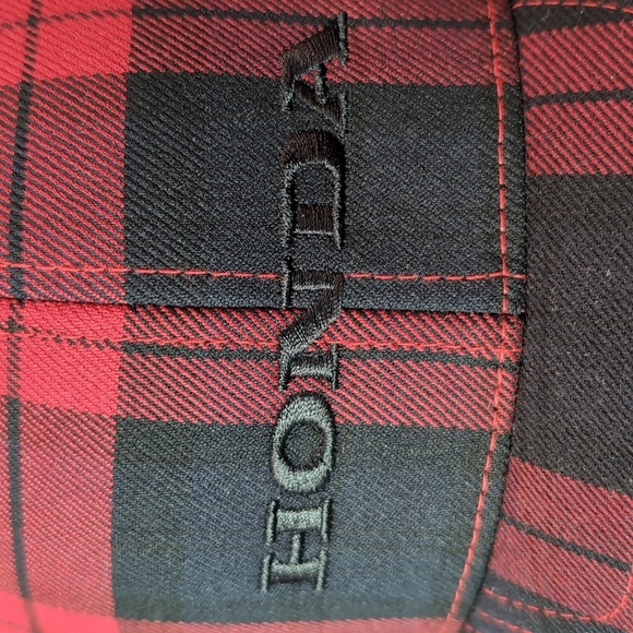 Flexfit,Honda Men's Black/Red Plaid Fitted Cap,L/XL. - Picture 2 of 8